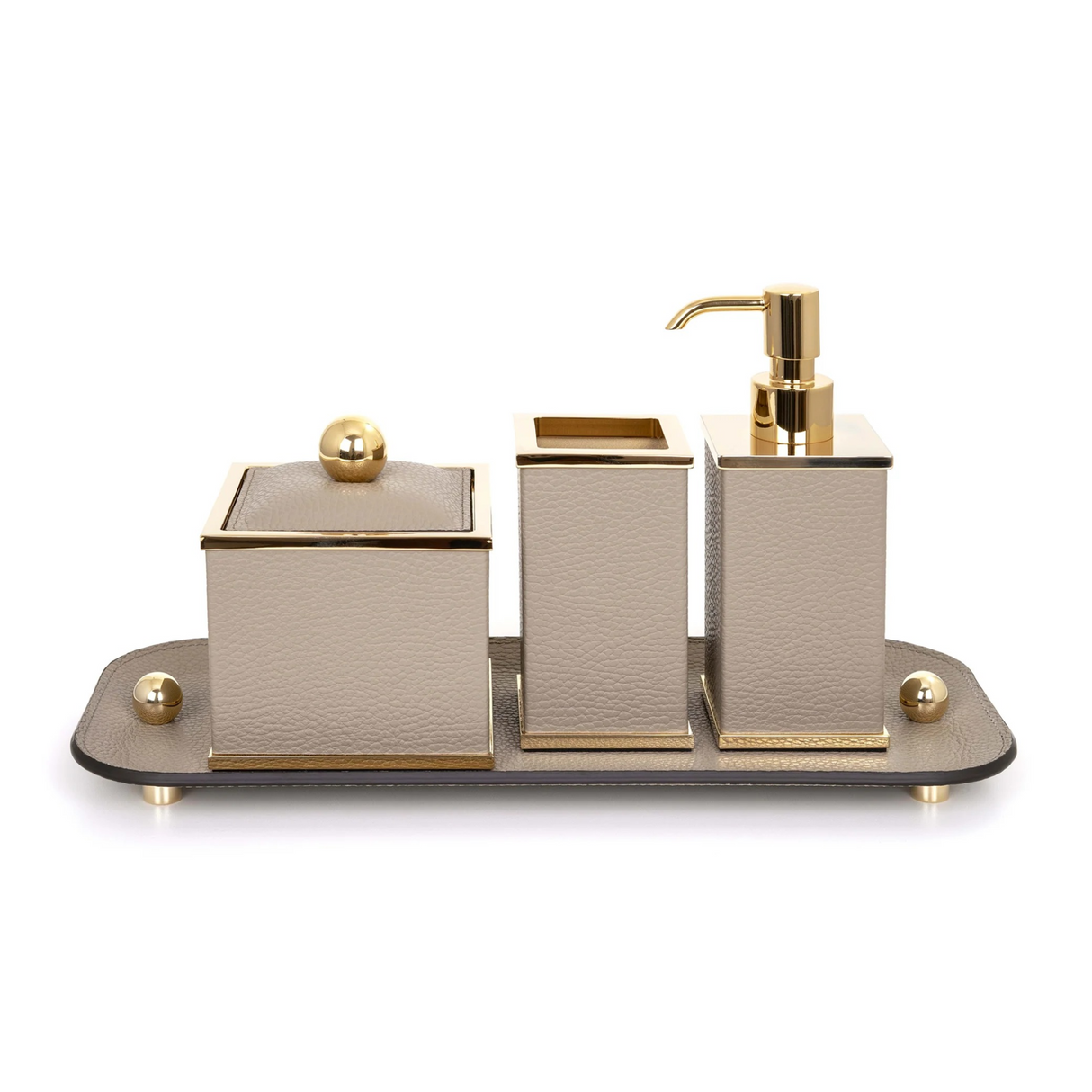 Square Leather Soap Dispenser | Pinetti Olimpia | OROA.com