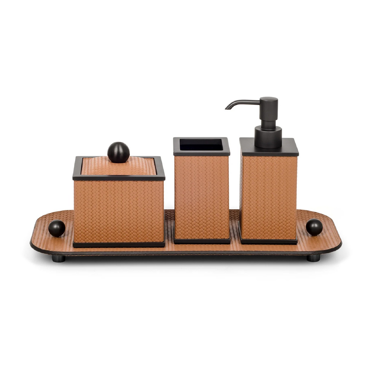 Square Leather Soap Dispenser | Pinetti Olimpia | OROA.com