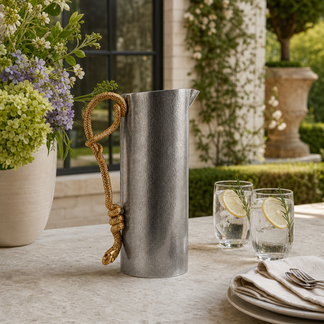 Luxury Stainless Steel & Golden Snake Pitcher - OROA