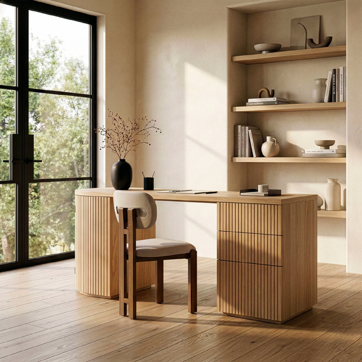   Wooden 3-Drawer Desk | Oroa.com