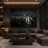Black & White Architecture Photographic Art | Cobra Art Brooklyn Bridge Night
