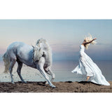 Woman & Silver Horse Photographic Art | Cobra Art Living On Your Breath