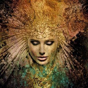   Golden Headdressed Woman Photographic Art | Oroa.com