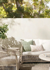 Arcadia Woven Pillow Cover in Sage, Indoor Outdoor Pillow
