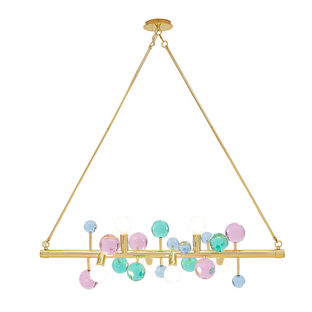 Multicolored Orbs Six-Light Linear Chandelier | Jonathan Adler Globo | Oroa.com