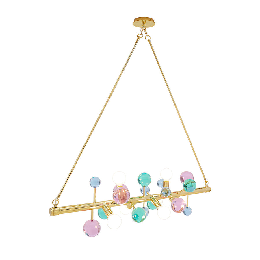 Multicolored Orbs Six-Light Linear Chandelier | Jonathan Adler Globo | Oroa.com