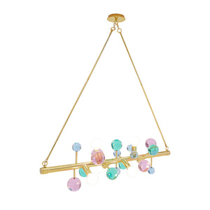 Multicolored Orbs Six-Light Linear Chandelier | Jonathan Adler Globo | Oroa.com