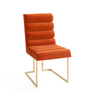 Polished Brass Framed Dining Chair | Jonathan Adler Channeled Goldfinger | Oroa.com