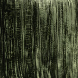 Green Silk Velvet Throw Pillow, Beige Fringes 20" X 20"