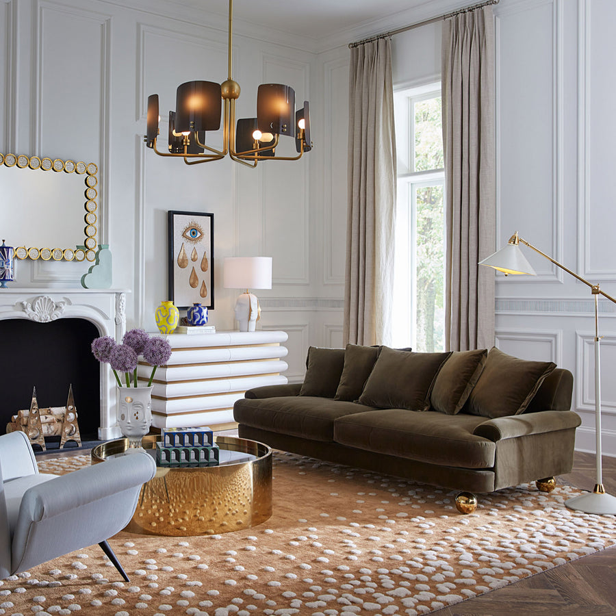 Orb Feet Velvet Sofa | Jonathan Adler Greenwich | Oroa.com