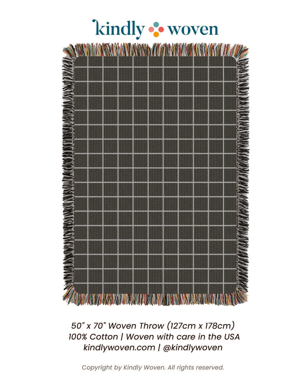 Greer — Nocturne Colorway - Reversible Woven Blanket with Fringe
