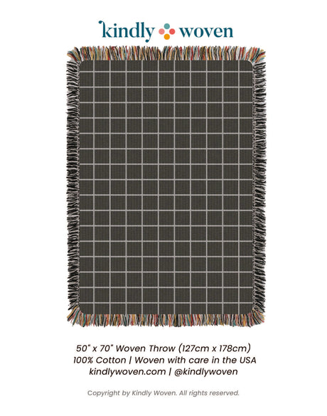 Greer — Nocturne Colorway - Reversible Woven Blanket with Fringe