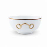 Gold Bit Bone China Round Cereal Bowl Gold Rim - OROA