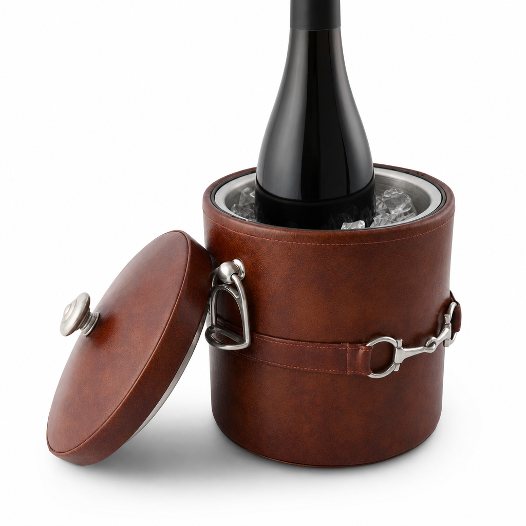 Equestrian Horse Bit Vegan Leather Ice Bucket - OROA