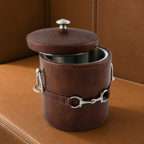 Equestrian Horse Bit Vegan Leather Ice Bucket - OROA