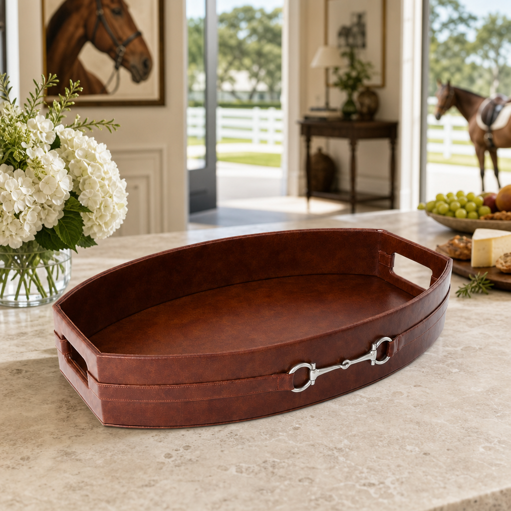 Equestrian Horse Bit Vegan Leather Tray - OROA