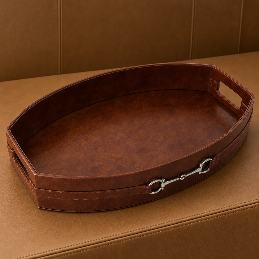 Equestrian Horse Bit Vegan Leather Tray - OROA