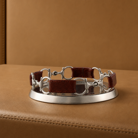 Equestrian Horse Bit Leather Wine Coaster