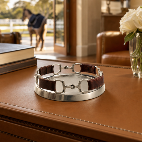Equestrian Horse Bit Leather Wine Coaster