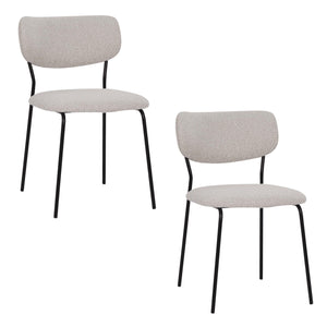   Modern furniture - White Fabric Dining Chairs (2) - www.oroa.com | Oroa.com