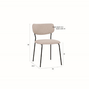   Modern furniture - White Fabric Dining Chairs (2) - www.oroa.com | Oroa.com
