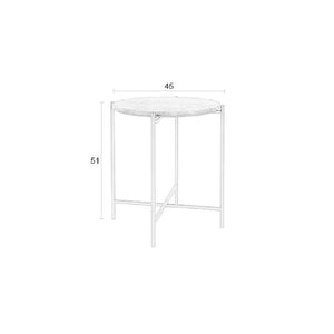   Round Beige Marble Side Table | Oroa.com