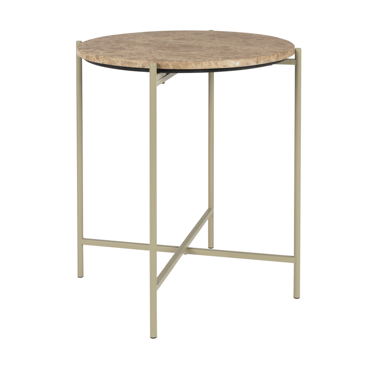   Round Beige Marble Side Table | Oroa.com