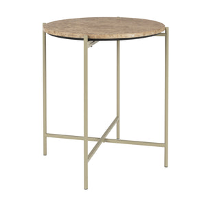   Round Beige Marble Side Table | Oroa.com