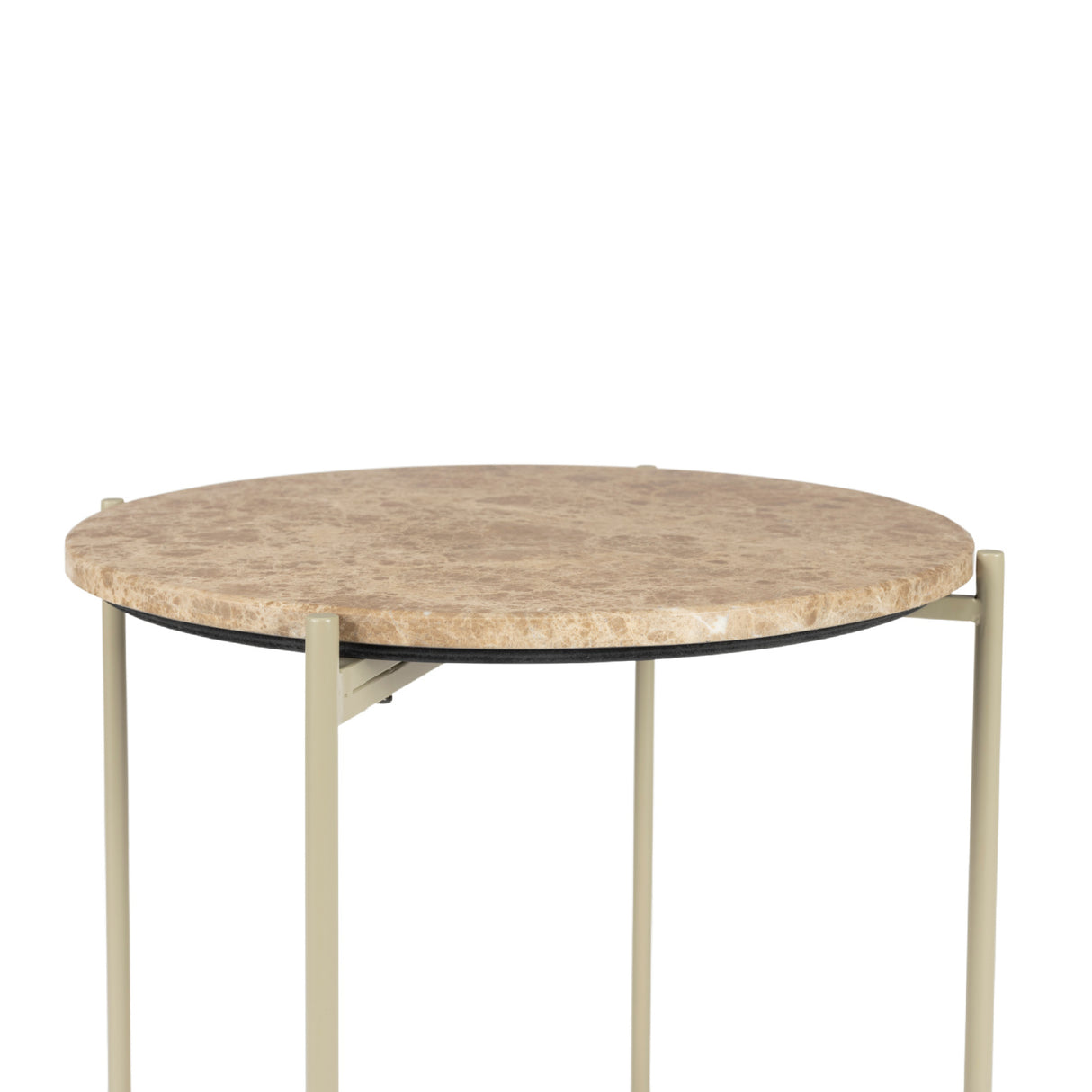   Round Beige Marble Side Table | Oroa.com