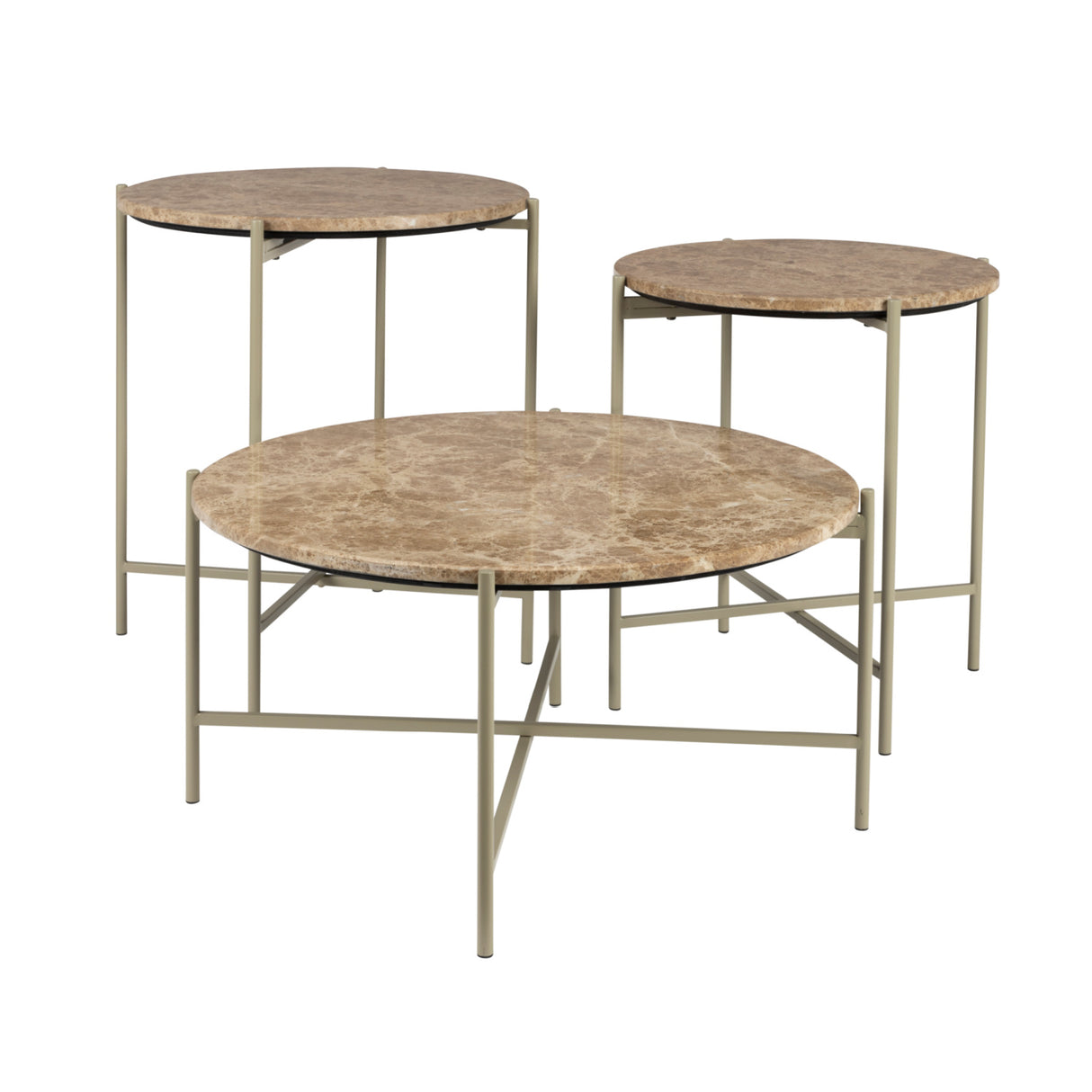   Round Beige Marble Side Table | Oroa.com