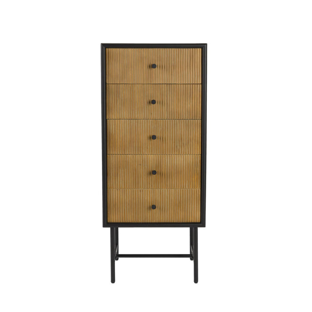 Modern furniture - Pine Wood 5-Drawer Cabinet - www.oroa.com