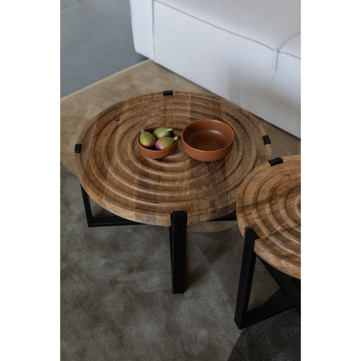   Modern European furniture - Round Wooden Fluted Coffee Table - www.oroa.com | Oroa.com