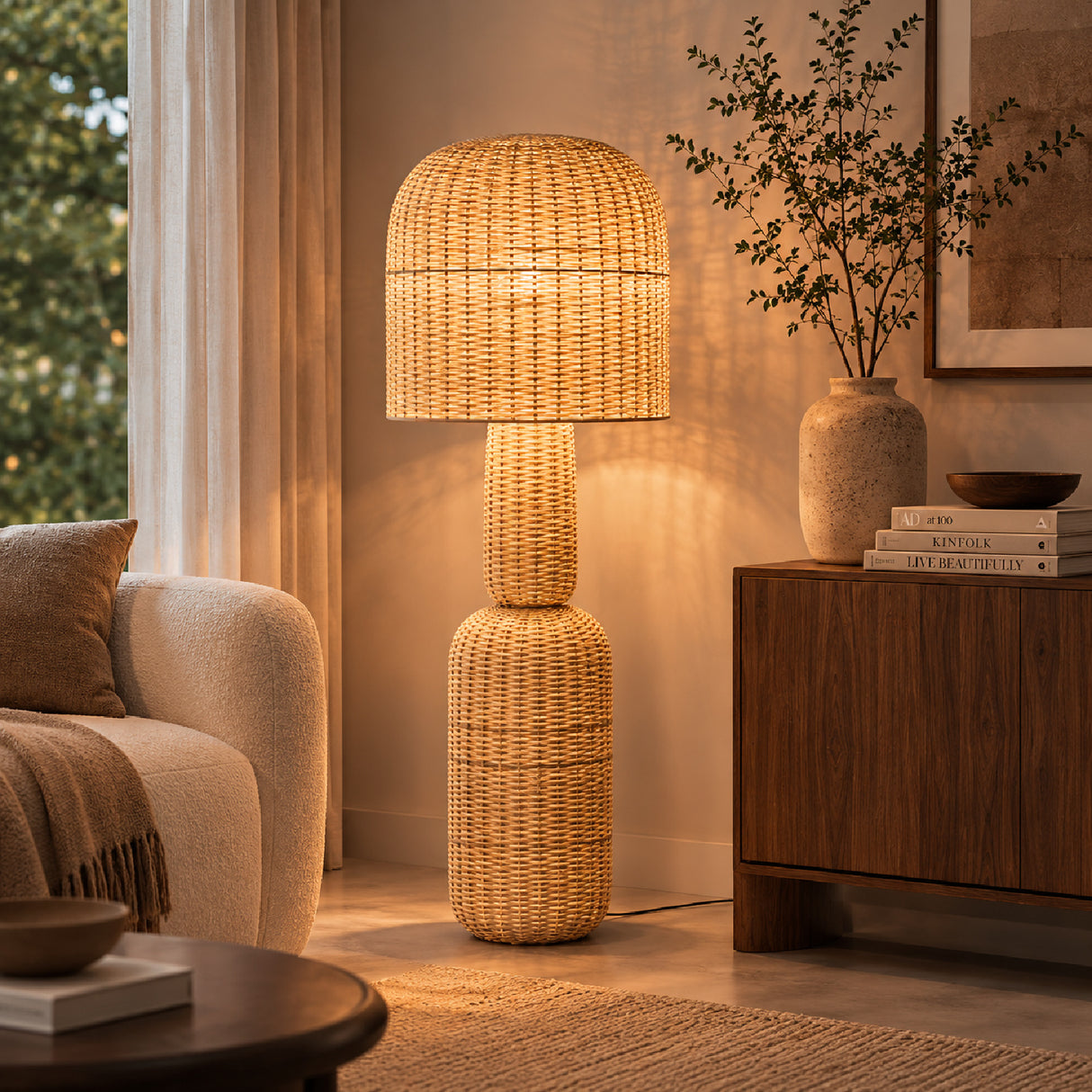   Modern European furniture - Brown Rattan Floor Lamp - www.oroa.com | Oroa.com