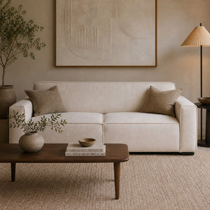   Modern European furniture - White Fabric 2.5-Seater Sofa - www.oroa.com | Oroa.com
