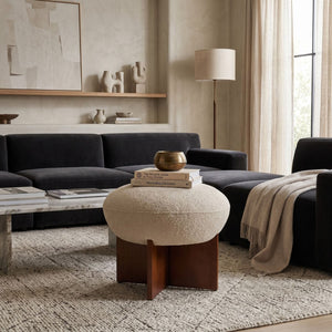   Modern furniture - Beige Cushioned Stool - www.oroa.com | Oroa.com