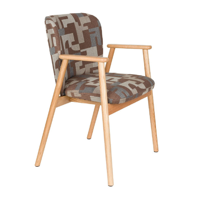 Modern European furniture - Brown Printed Dining Armchairs (2) - www.oroa.com