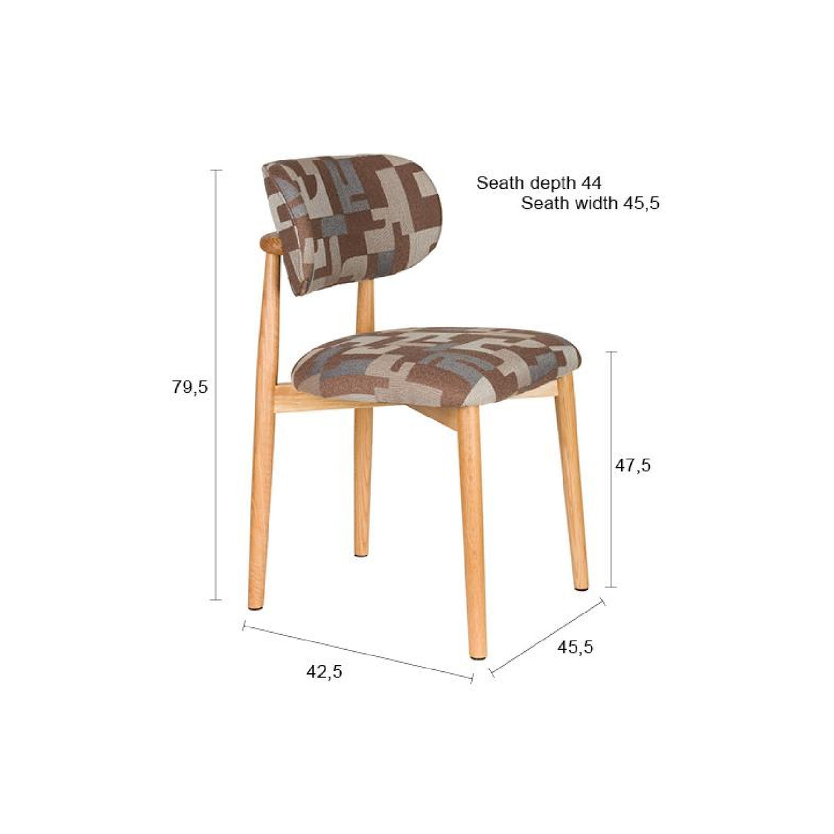   Modern European furniture - Brown Printed Dining Chairs (2) - www.oroa.com | Oroa.com