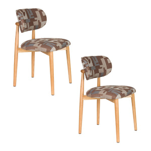   Modern European furniture - Brown Printed Dining Chairs (2) - www.oroa.com | Oroa.com