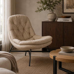   Modern European furniture - Beige Tufted Lounge Chair - www.oroa.com | Oroa.com