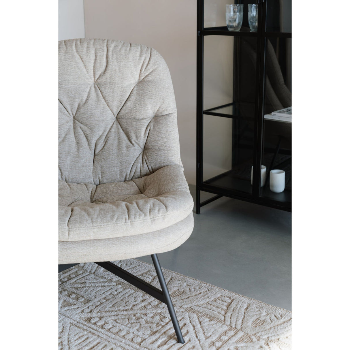   Modern European furniture - Beige Tufted Lounge Chair - www.oroa.com | Oroa.com