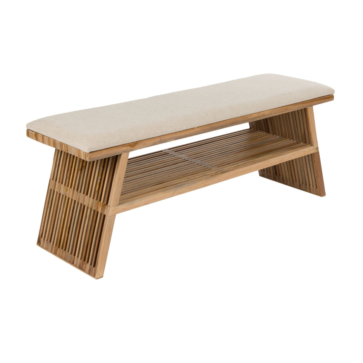   Modern European furniture - Cotton Seat Teak Bench - www.oroa.com | Oroa.com