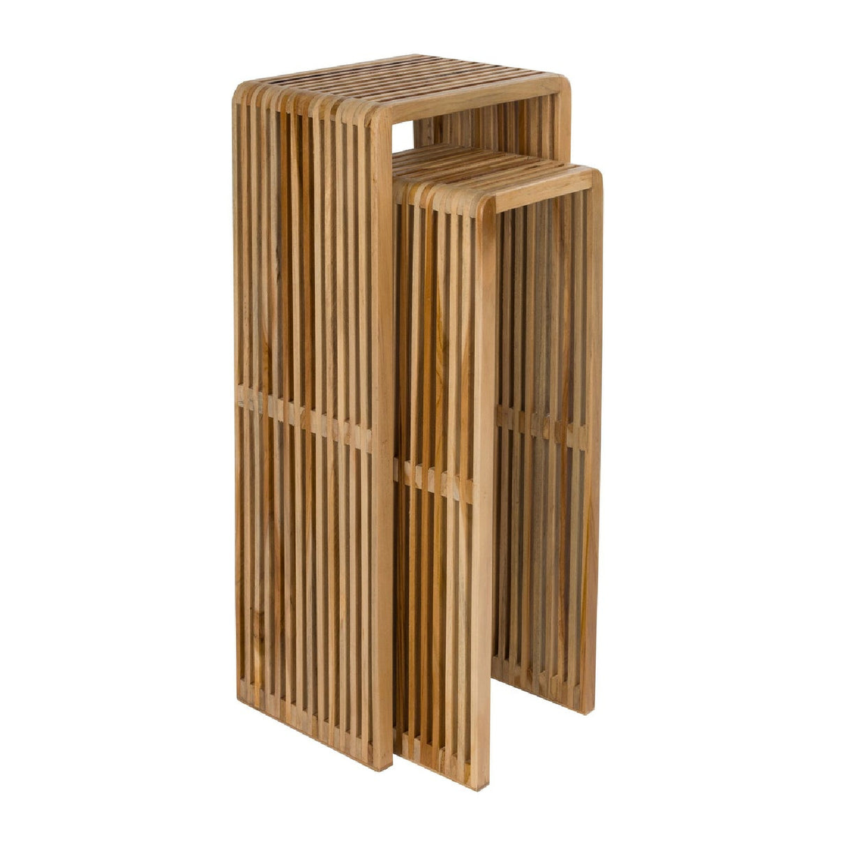   Modern European furniture - Slatted Teak Plant Stand Set (2) - www.oroa.com | Oroa.com