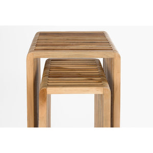   Modern European furniture - Slatted Teak Plant Stand Set (2) - www.oroa.com | Oroa.com