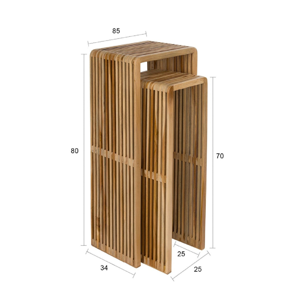   Modern European furniture - Slatted Teak Plant Stand Set (2) - www.oroa.com | Oroa.com