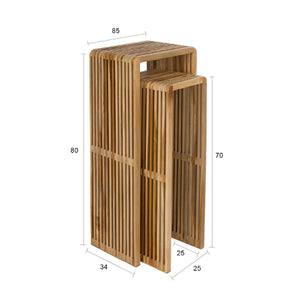   Modern European furniture - Slatted Teak Plant Stand Set (2) - www.oroa.com | Oroa.com