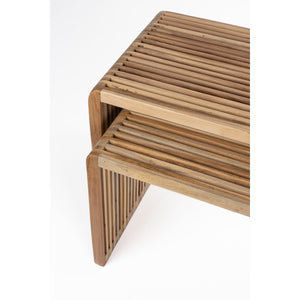   Modern European furniture - Slatted Teak Nesting Coffee Tables (2) - www.oroa.com | Oroa.com