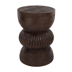   Modern European furniture - Brown Wooden Fluted Side Table - www.oroa.com | Oroa.com