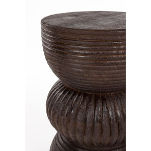   Modern European furniture - Brown Wooden Fluted Side Table - www.oroa.com | Oroa.com