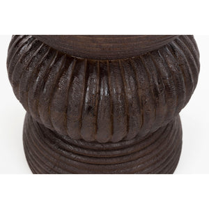   Modern European furniture - Brown Wooden Fluted Side Table - www.oroa.com | Oroa.com