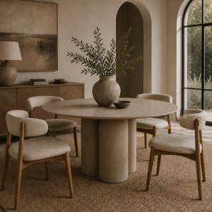   Modern European furniture - Beige Round Dining Table - www.oroa.com | Oroa.com